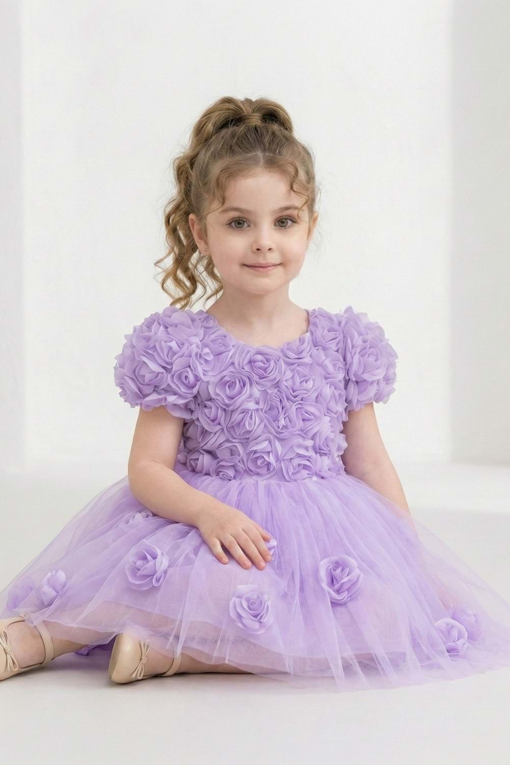 Rosali Lase Detay Kız Tütü Abiye Elbise M00803