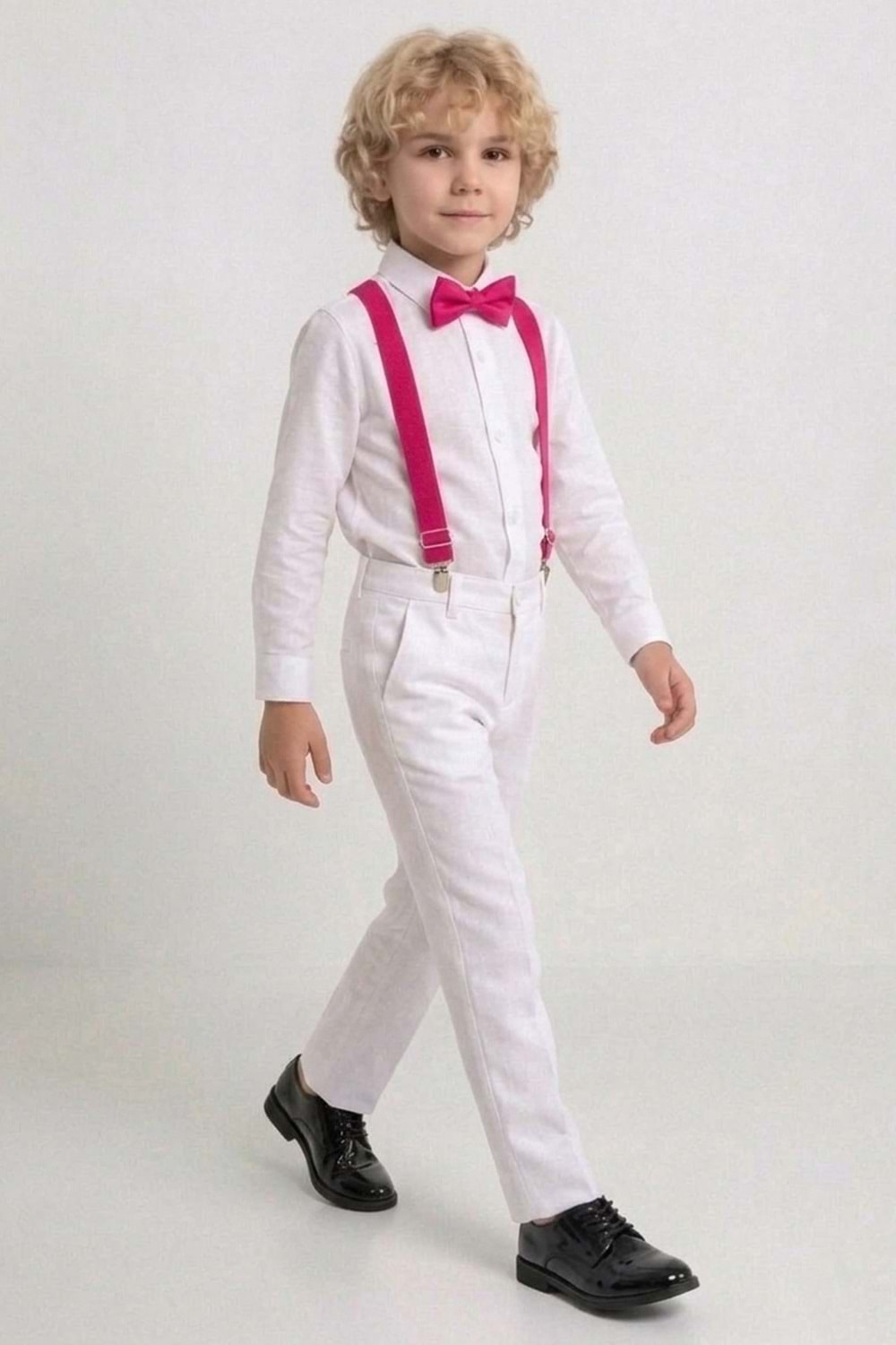 Beyaz Pantolon Gömlekli Erkek Çocuk Takım M00809