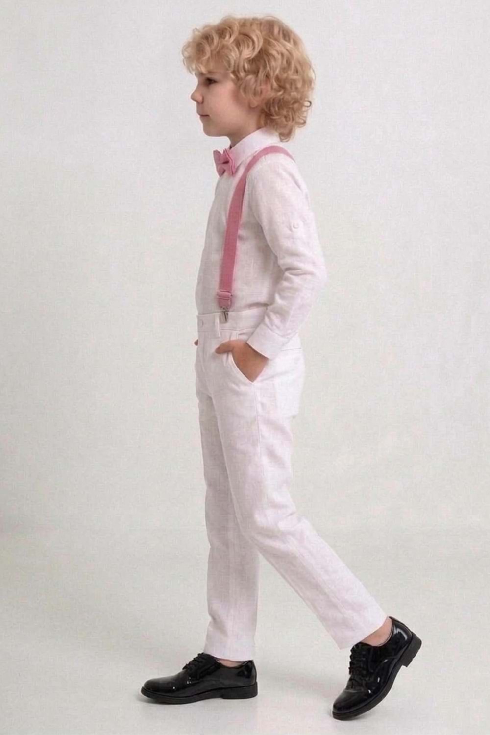 Beyaz Pantolon Gömlekli Erkek Çocuk Takım M00809