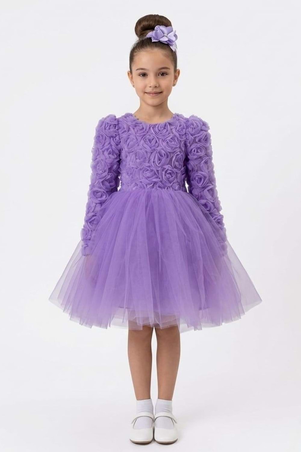 Luvia Uzun Kol Kız Tütü Abiye Elbise M00810