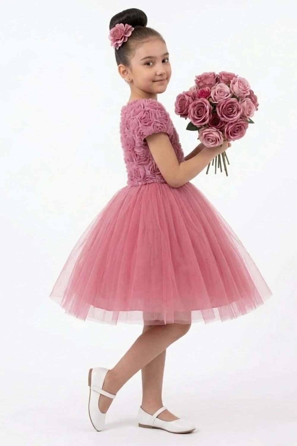 Luvia Kısa Kol Kız Tütü Abiye Elbise M00811