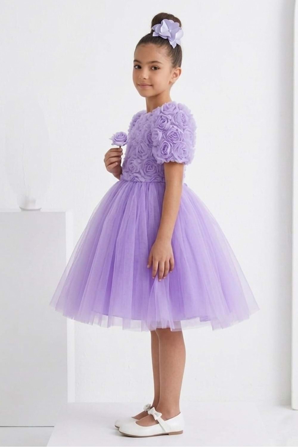 Luvia Kısa Kol Kız Tütü Abiye Elbise M00811