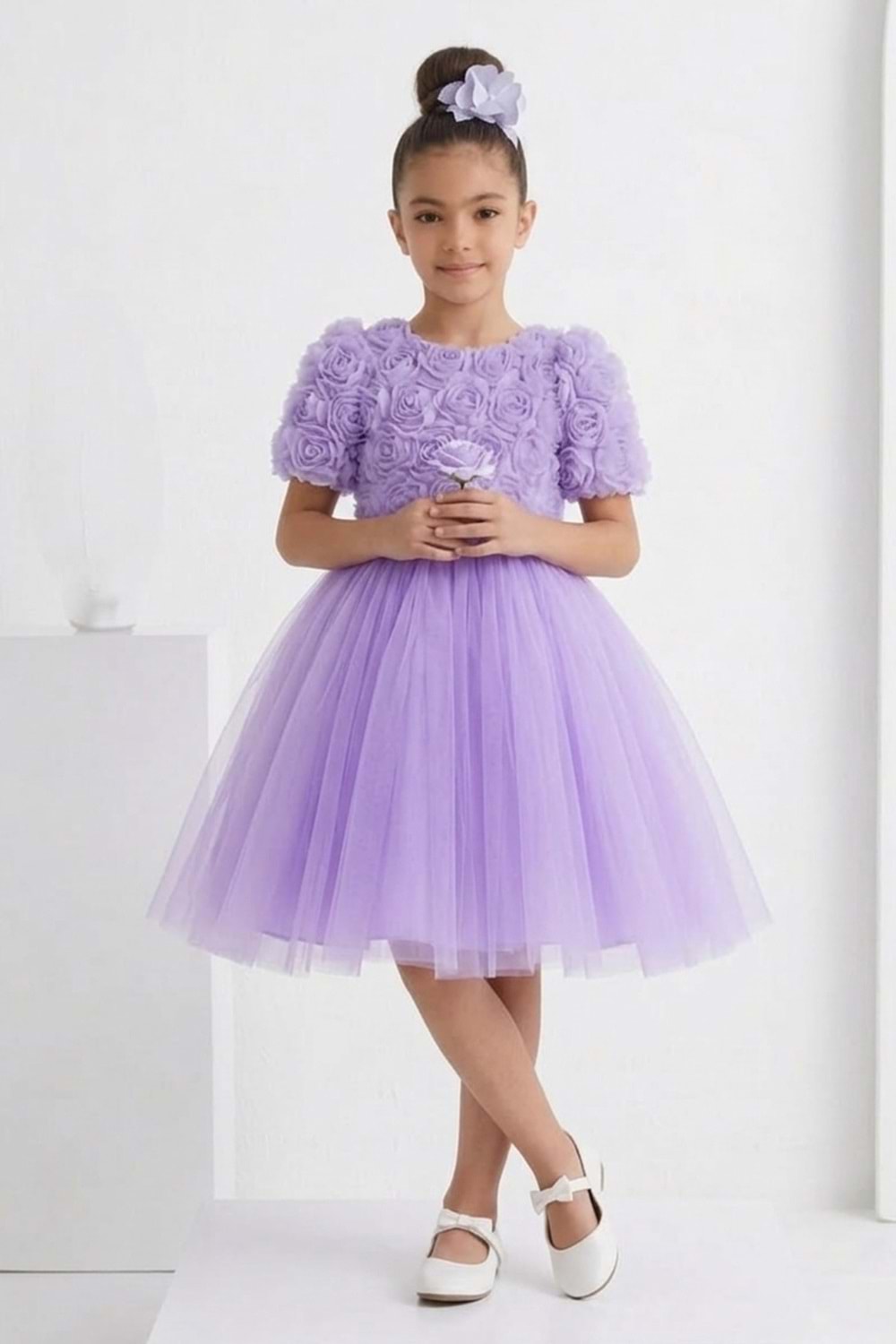 Luvia Kısa Kol Kız Tütü Abiye Elbise M00811