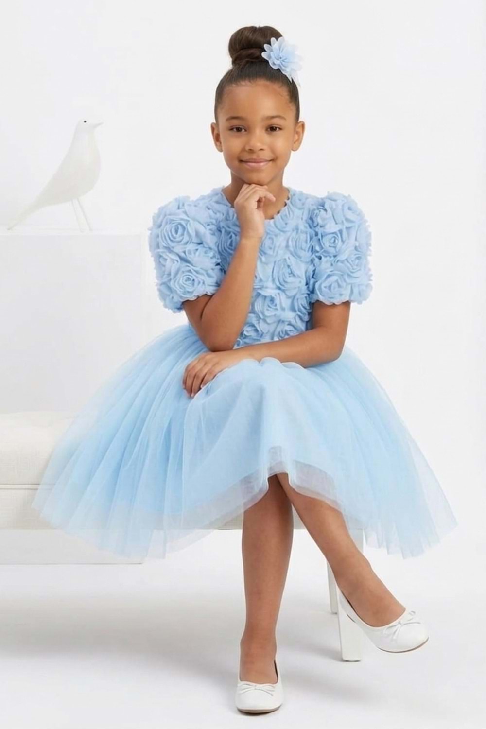 Luvia Kısa Kol Kız Tütü Abiye Elbise M00811