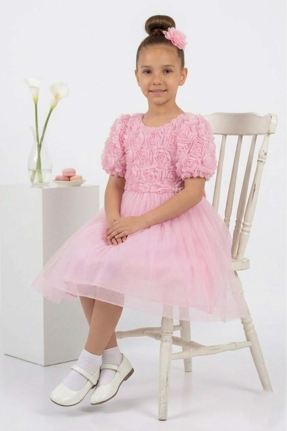 Luvia Kısa Kol Kız Tütü Abiye Elbise M00811