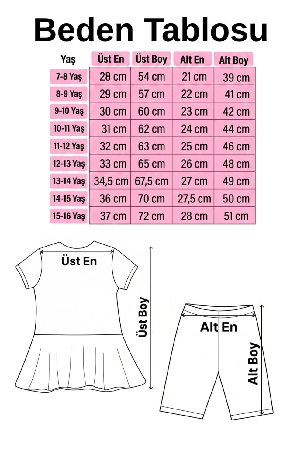 Kız Çocuk Desenli Mayo Takımı - Bone ve Şort Dahil Üçlü Deniz ve Havuz Mayosu M00814