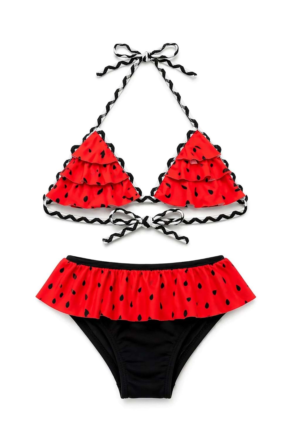 Kız Çocuk Desenli Mayo Deniz ve Havuz Bikini Takımı M00815