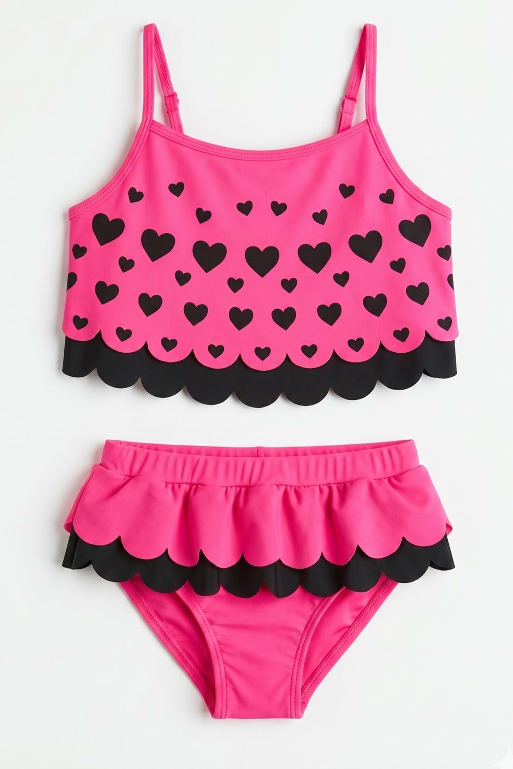 Kız Çocuk Desenli Mayo Deniz ve Havuz Bikini Takımı M00815