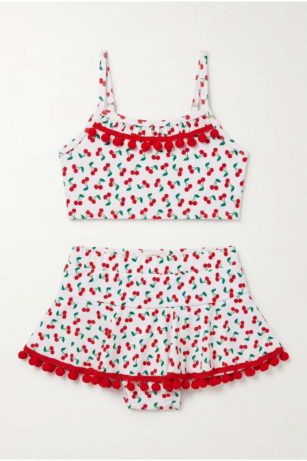 Kız Çocuk Kiraz Desenli Mayo Deniz ve Havuz Bikini Takımı M00833