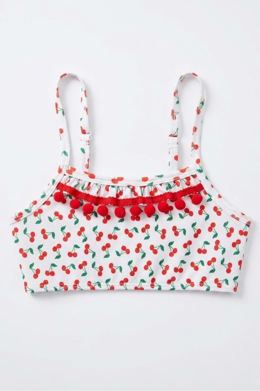 Kız Çocuk Kiraz Desenli Mayo Deniz ve Havuz Bikini Takımı M00833