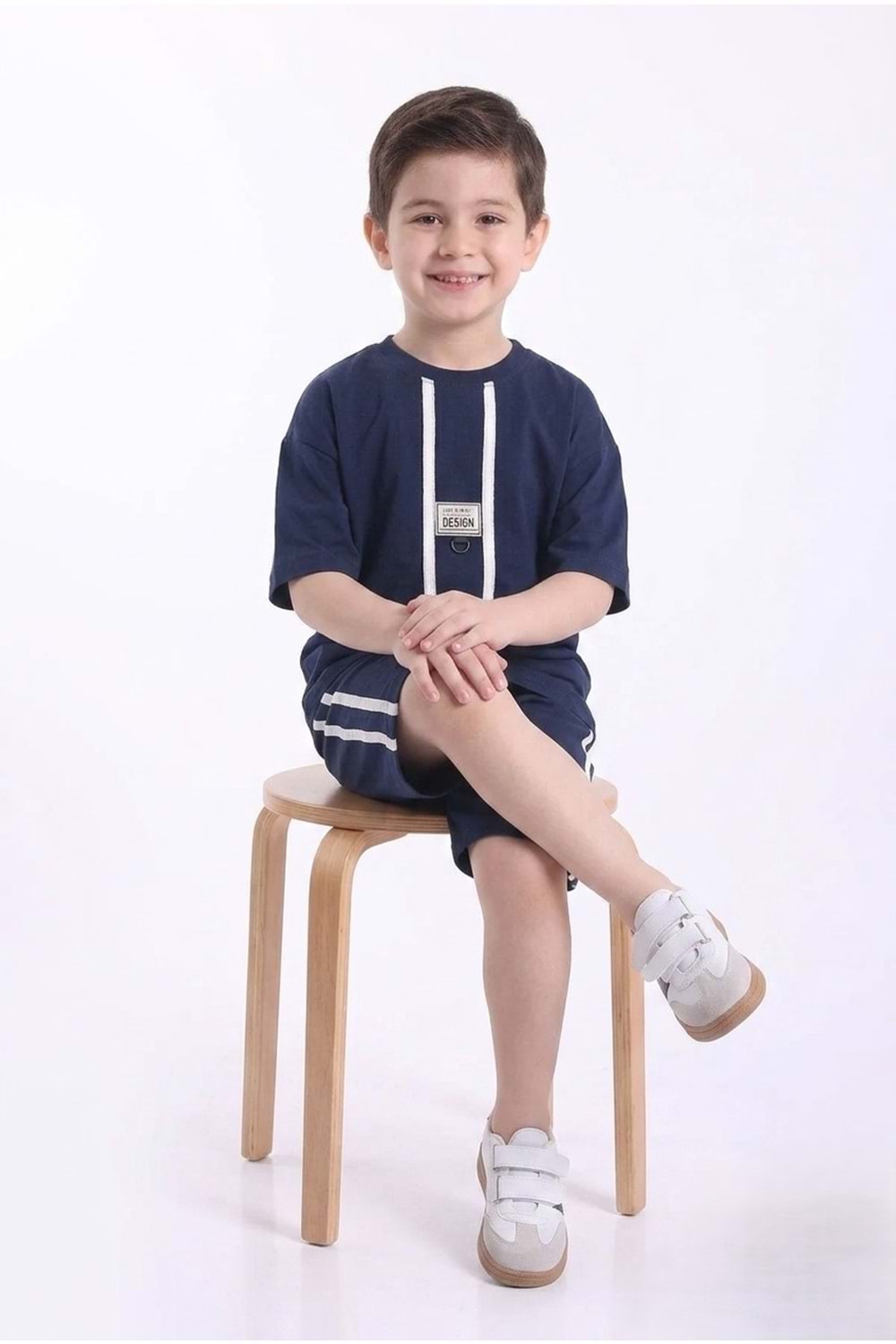 Erkek Çocuk Baskılı Oversize Kısa Kollu Şortlu 2li Takım M00843