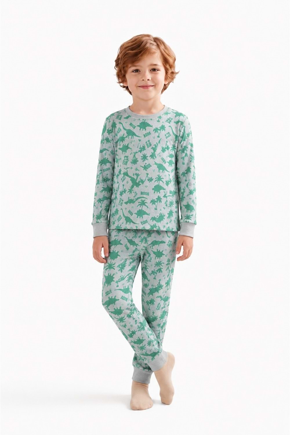 Erkek Çocuk Baskılı Penye Pijama Takımı M00844