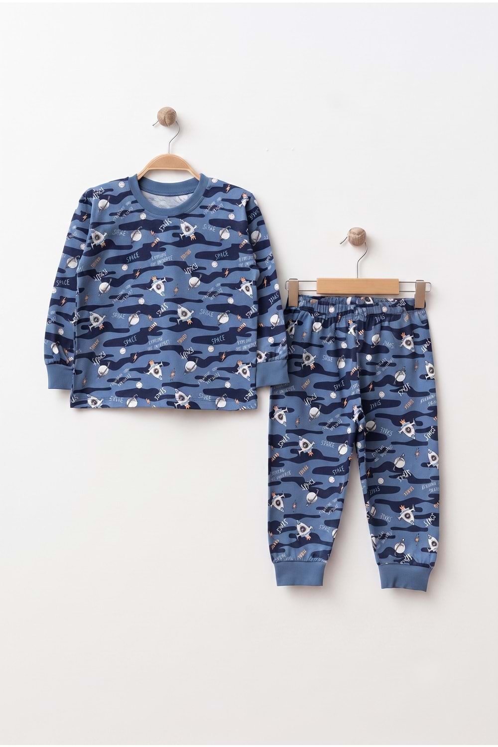 Erkek Çocuk Baskılı Penye Pijama Takımı M00844