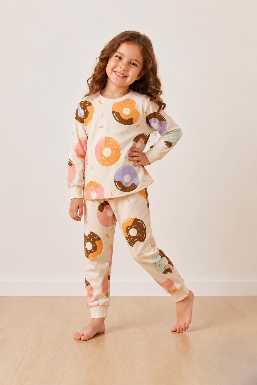 Kız Çocuk Baskılı Pamuku 2li Pijama Takım M00845