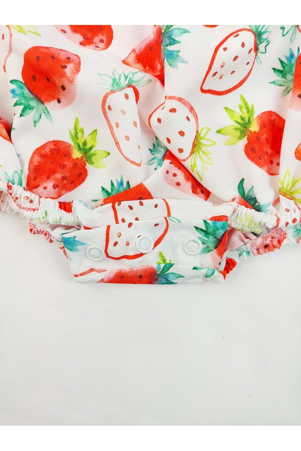 Strawberry Saç Bantlı Kız Bebek Yazlık Tulum