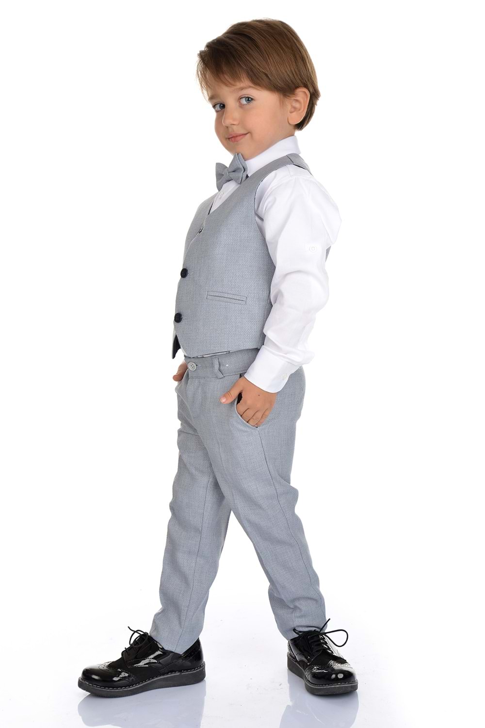 Yelekli Erkek Çocuk Takım Elbise