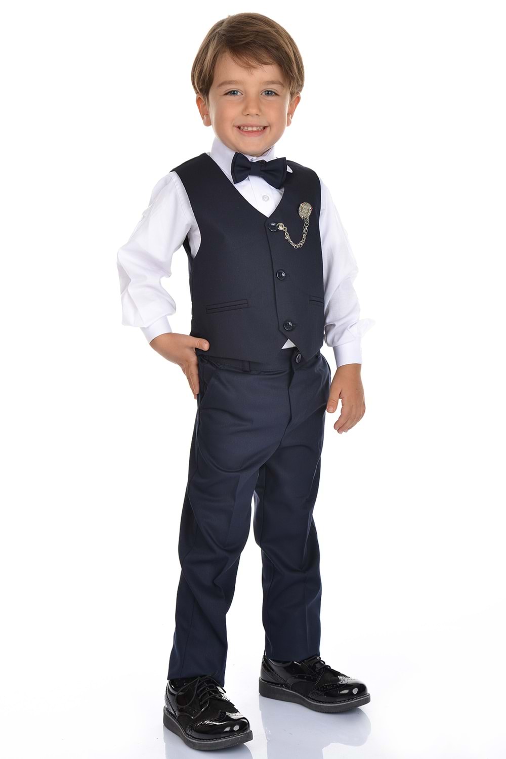 Yelekli Smokin Erkek Çocuk Takım MNK0273