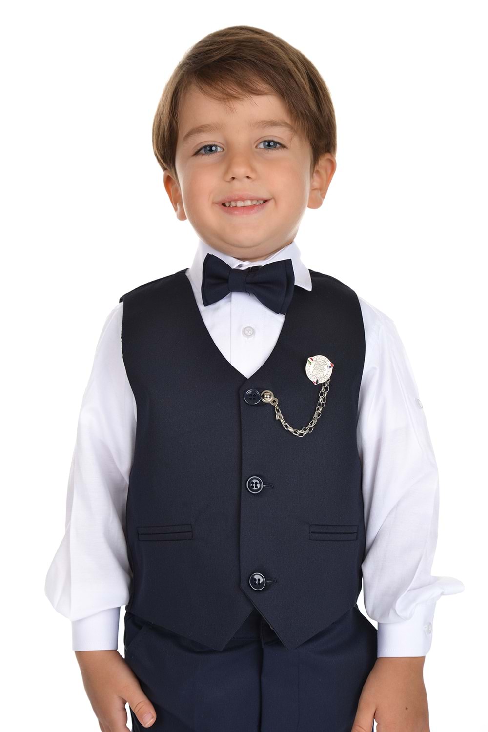 Yelekli Smokin Erkek Çocuk Takım MNK0273