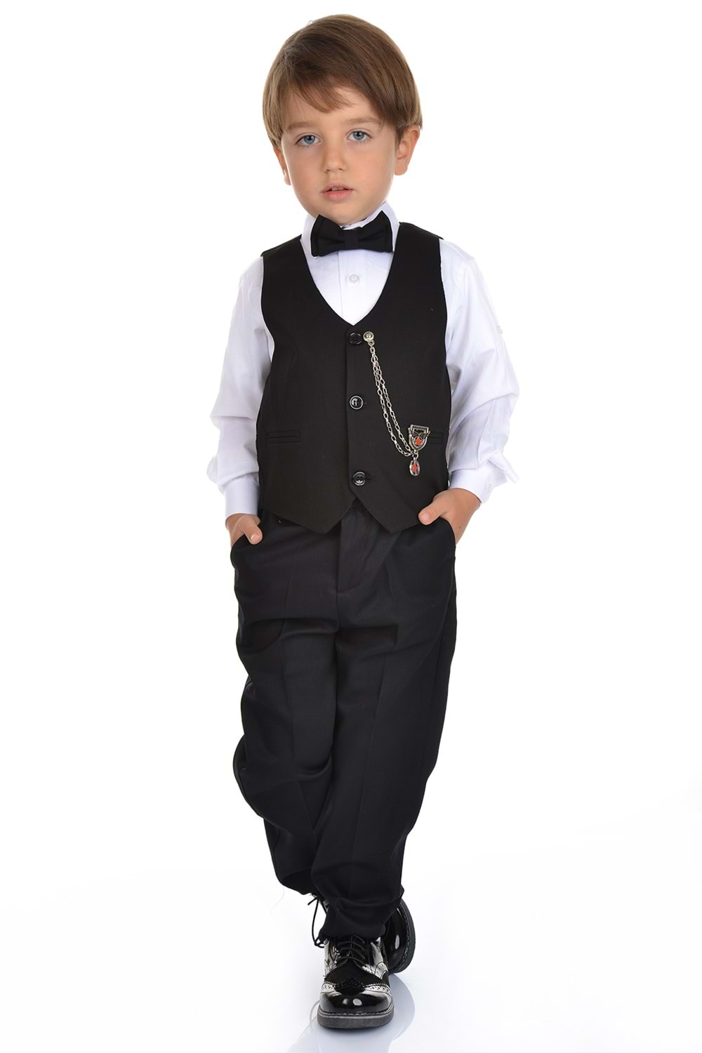 Yelekli Smokin Erkek Çocuk Takım MNK0273