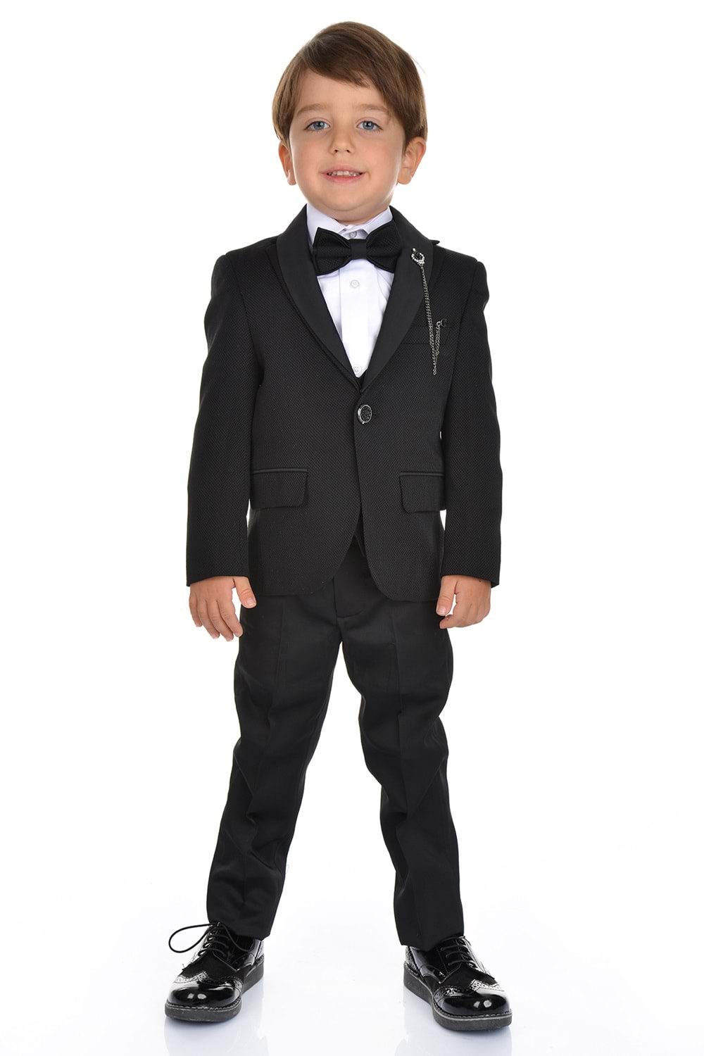 Ceketli Yelekli Erkek Çocuk Damatlık Takım Elbise