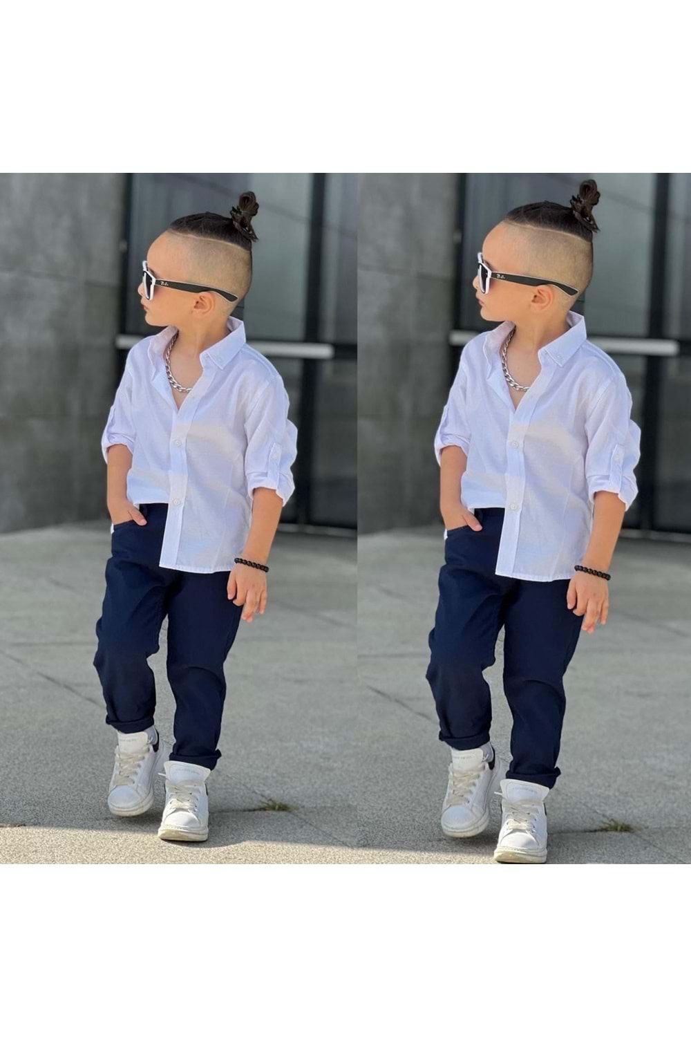 Tarz Gömlek Gabardin Pantolon Erkek Çocuk Takım MNK0422