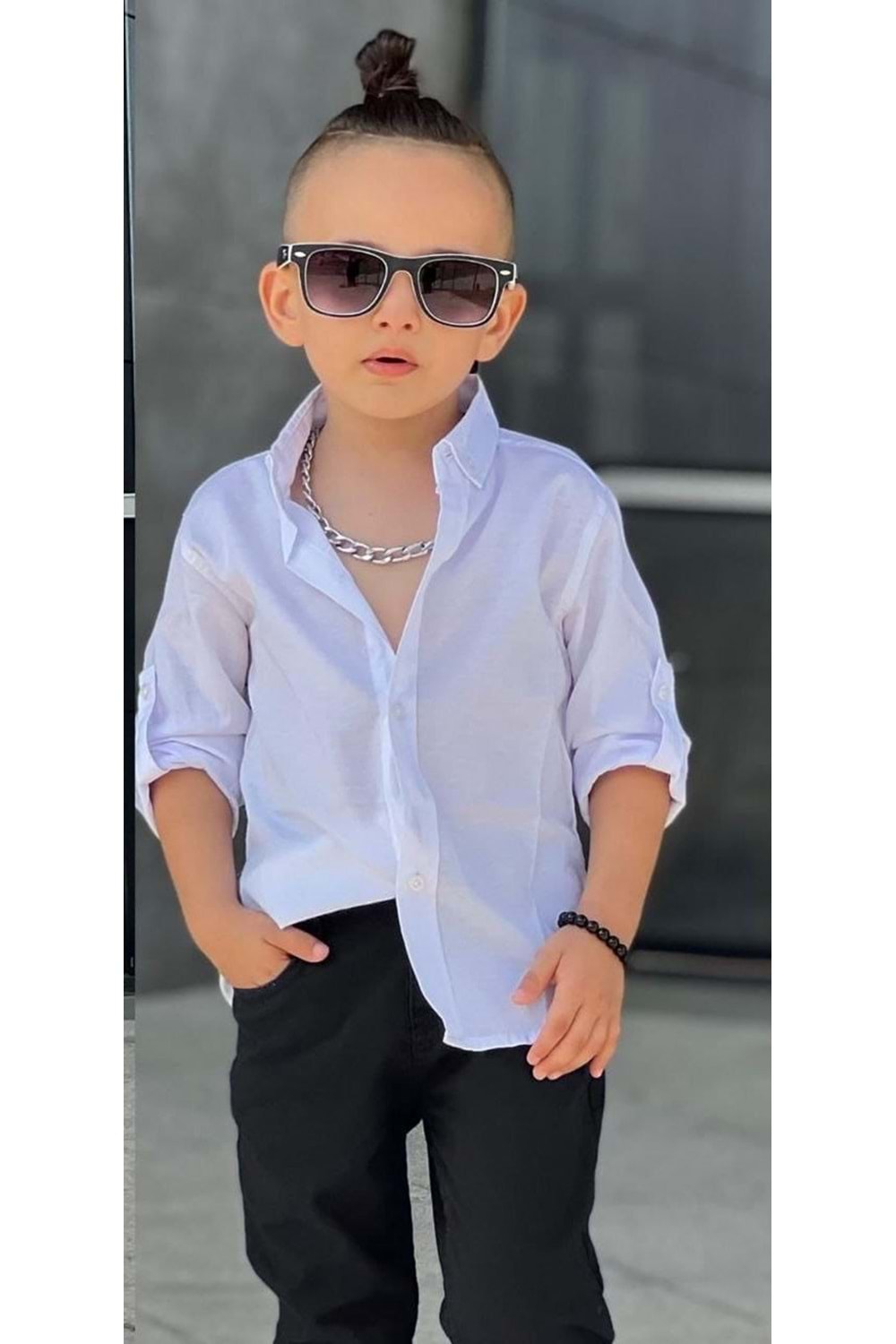 Tarz Gömlek Gabardin Pantolon Erkek Çocuk Takım MNK0422