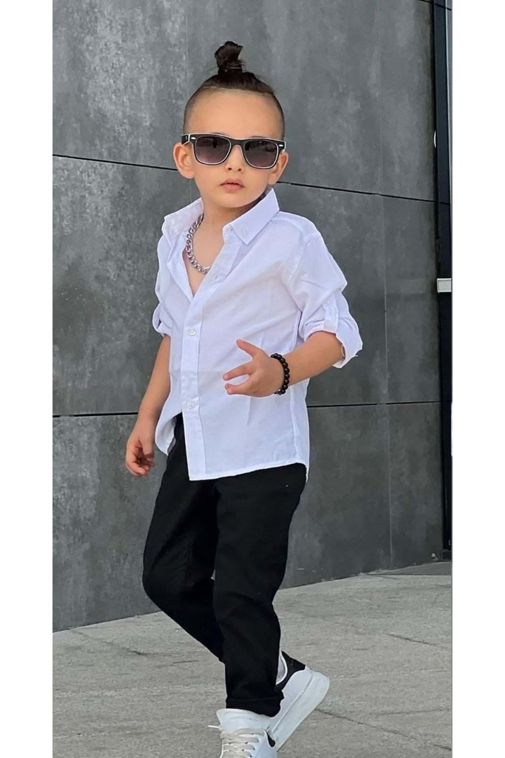 Tarz Gömlek Gabardin Pantolon Erkek Çocuk Takım MNK0422