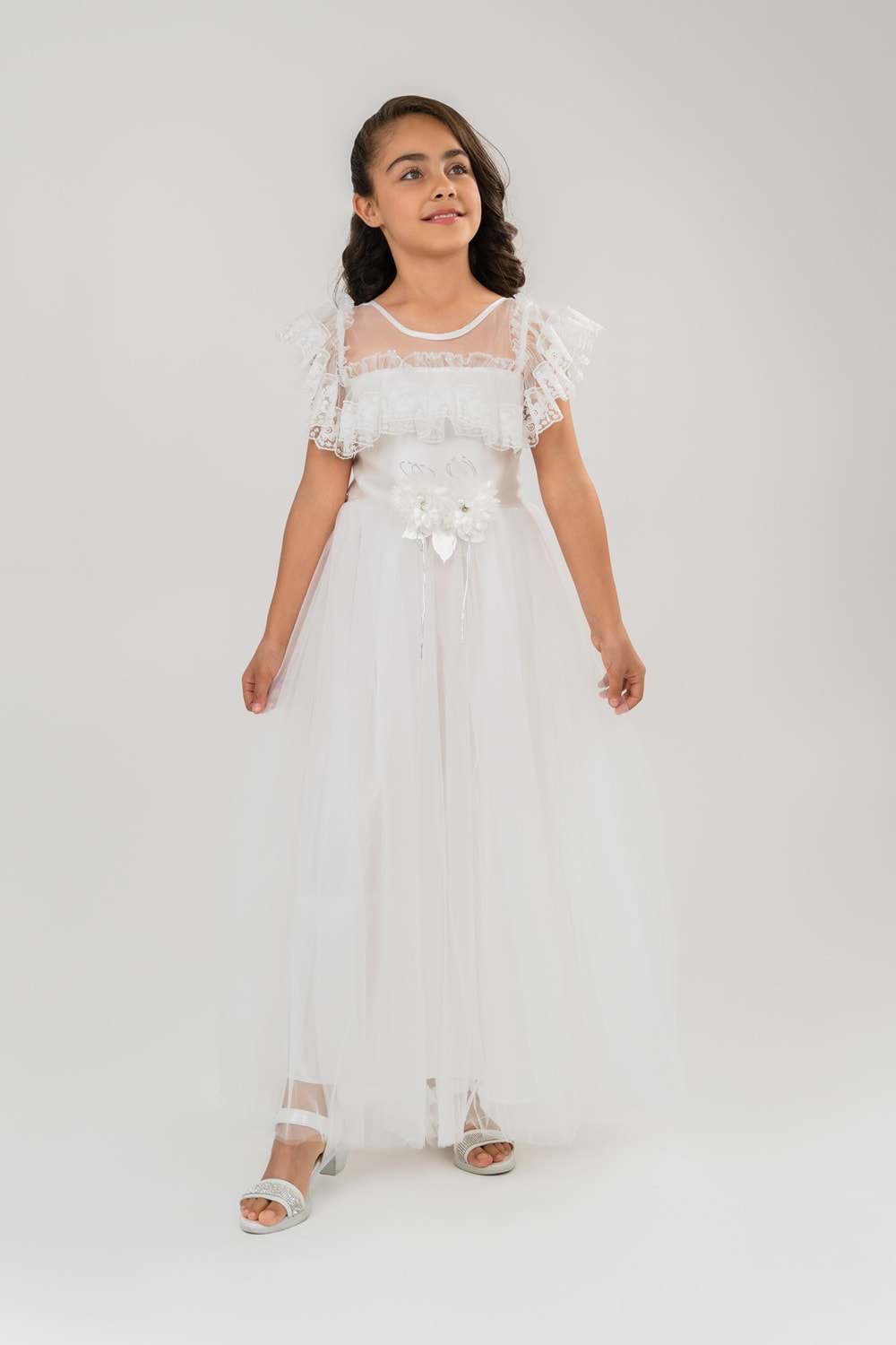 Gelinlik Model Uzun Boy Çocuk Abiye MNK0466