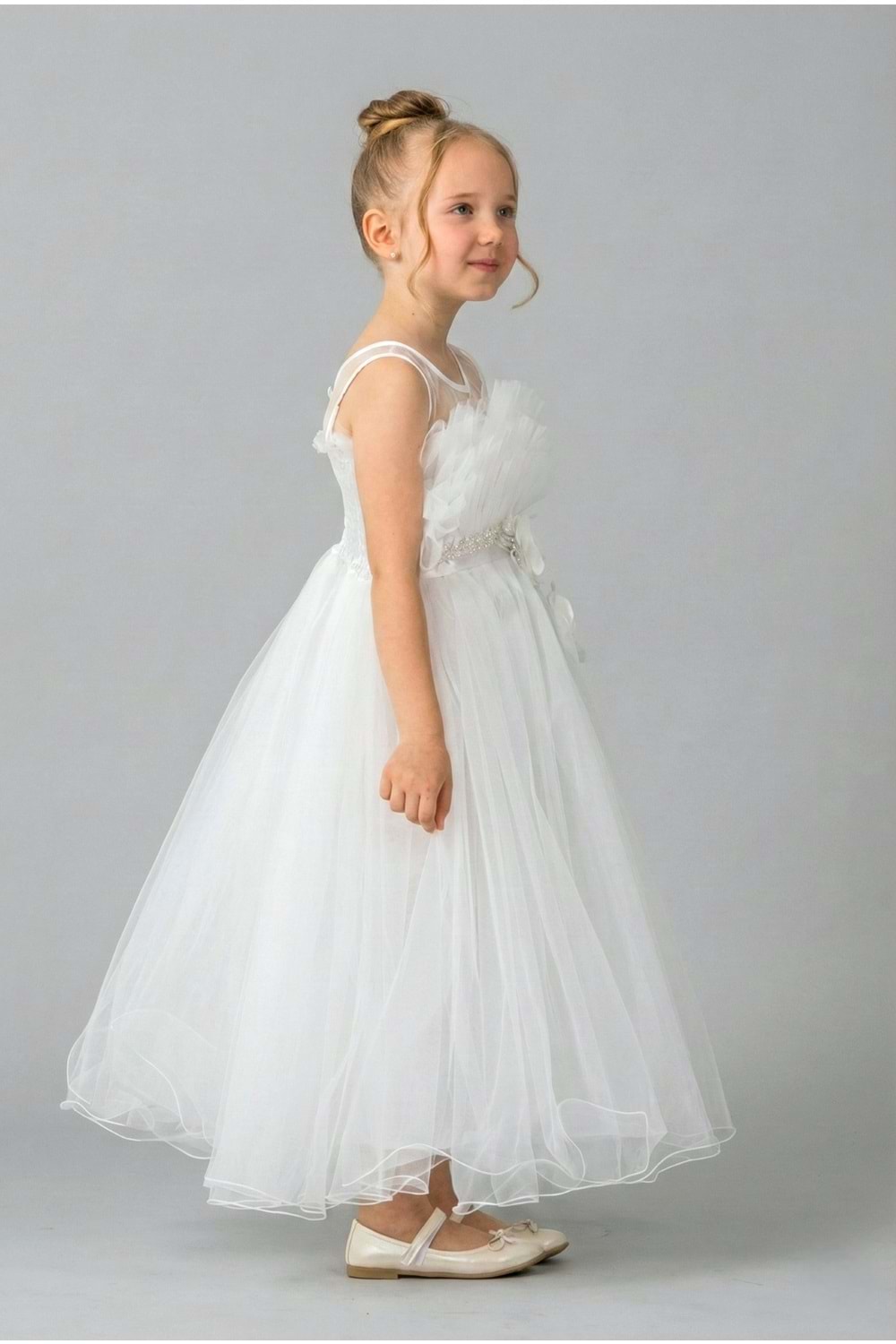 Kız Çocuk Robası Katlı Özel Gün Abiye Elbise MNK0475