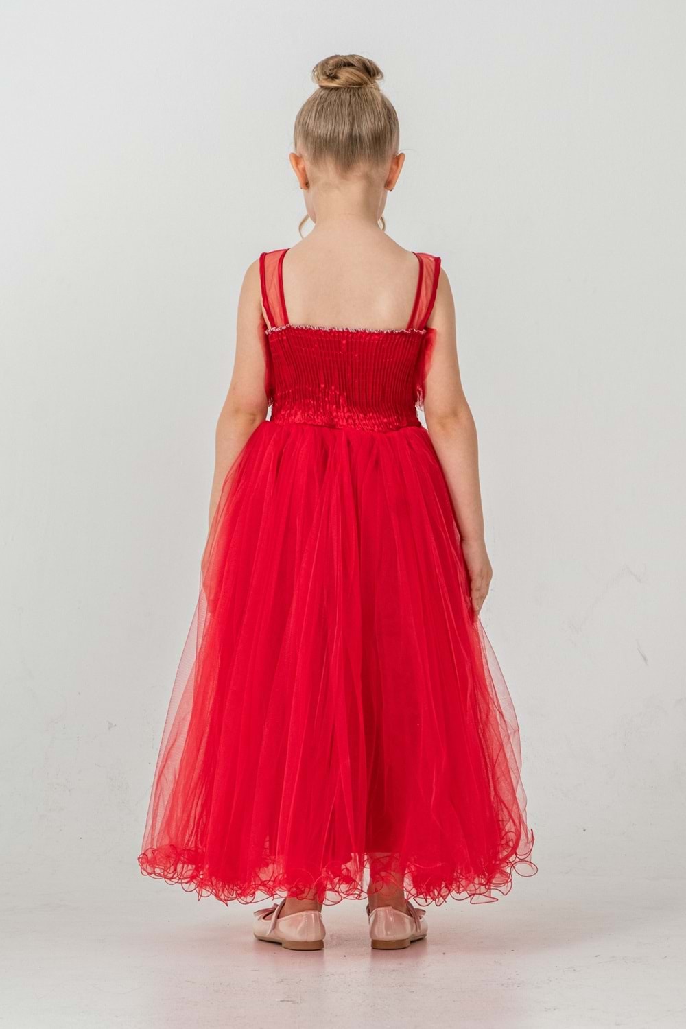 Kız Çocuk Robası Katlı Özel Gün Abiye Elbise MNK0475