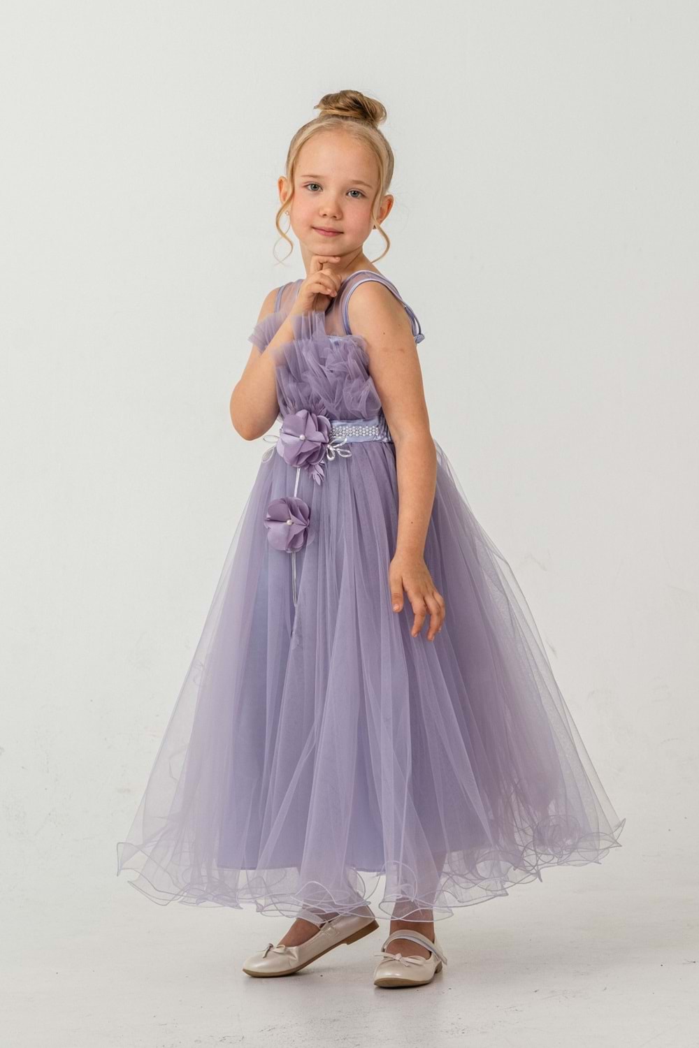 Kız Çocuk Robası Katlı Özel Gün Abiye Elbise MNK0475