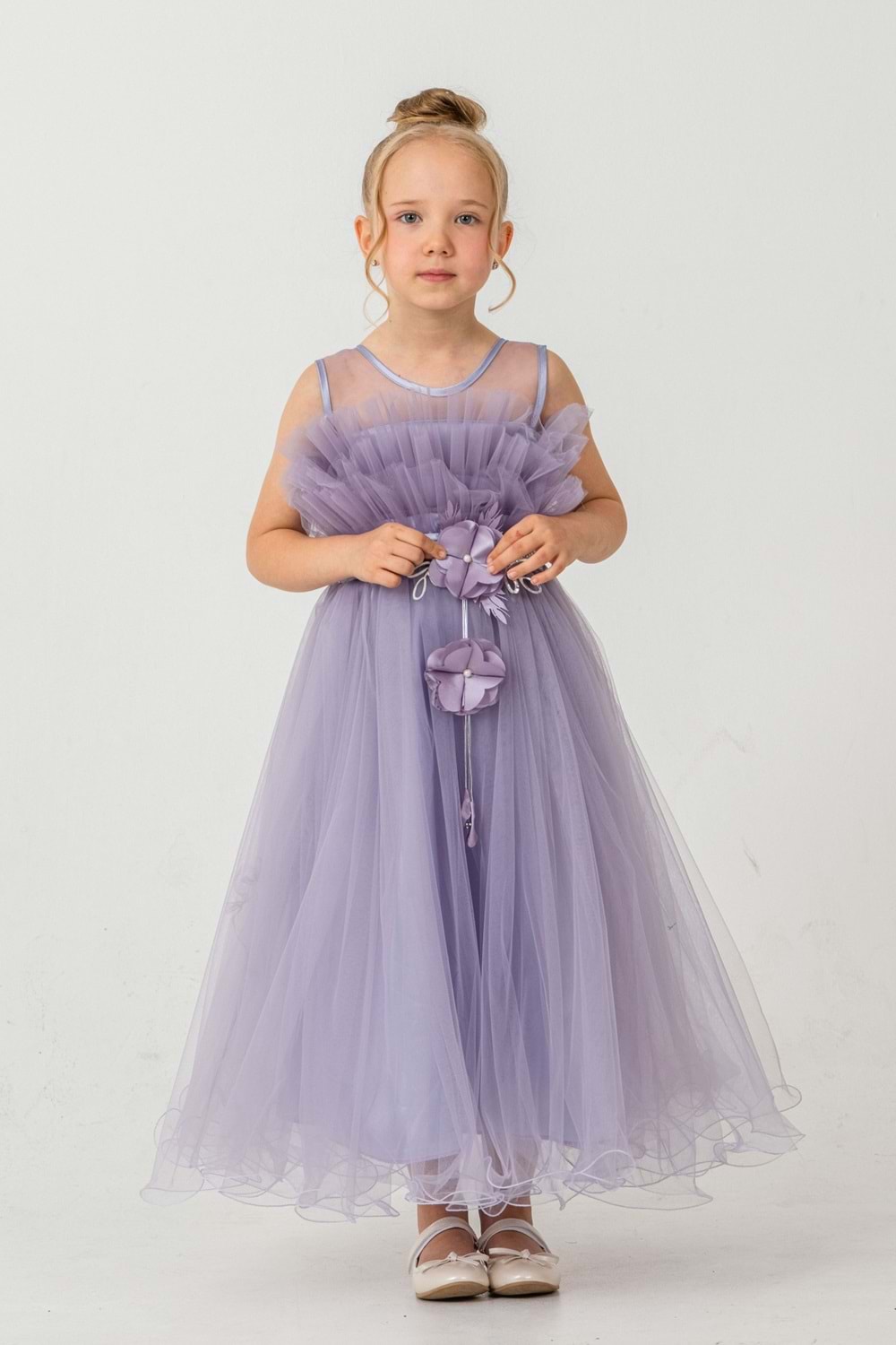 Kız Çocuk Robası Katlı Özel Gün Abiye Elbise MNK0475