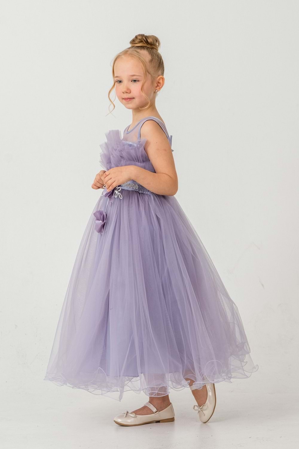 Kız Çocuk Robası Katlı Özel Gün Abiye Elbise MNK0475