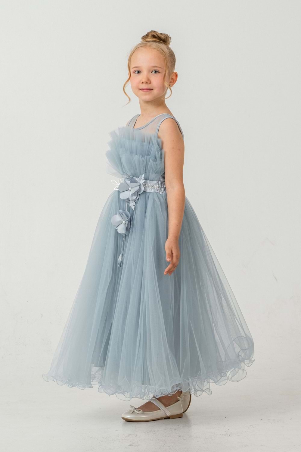 Kız Çocuk Robası Katlı Özel Gün Abiye Elbise MNK0475