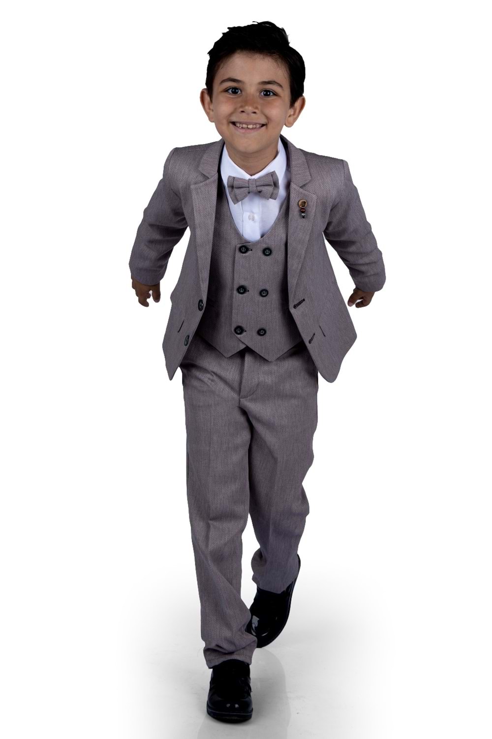 6 Düğme Yelekli Ceketli Çocuk Tam Takım Elbise MNK0523