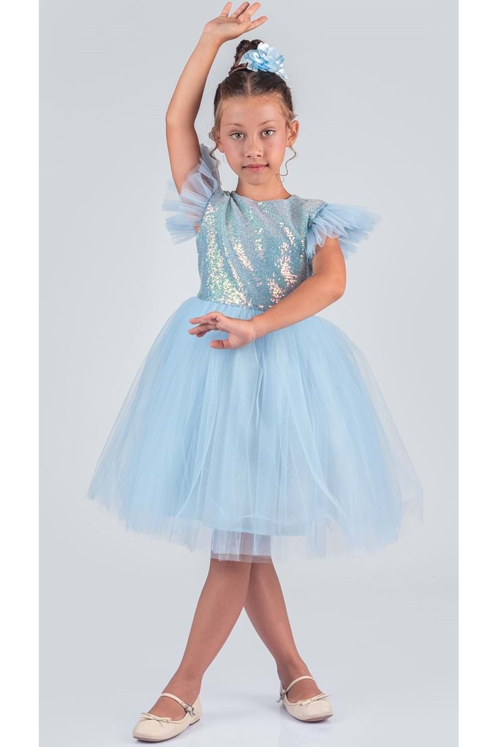 Tüllü Kız Çocuk KPL Elbise MNK0526