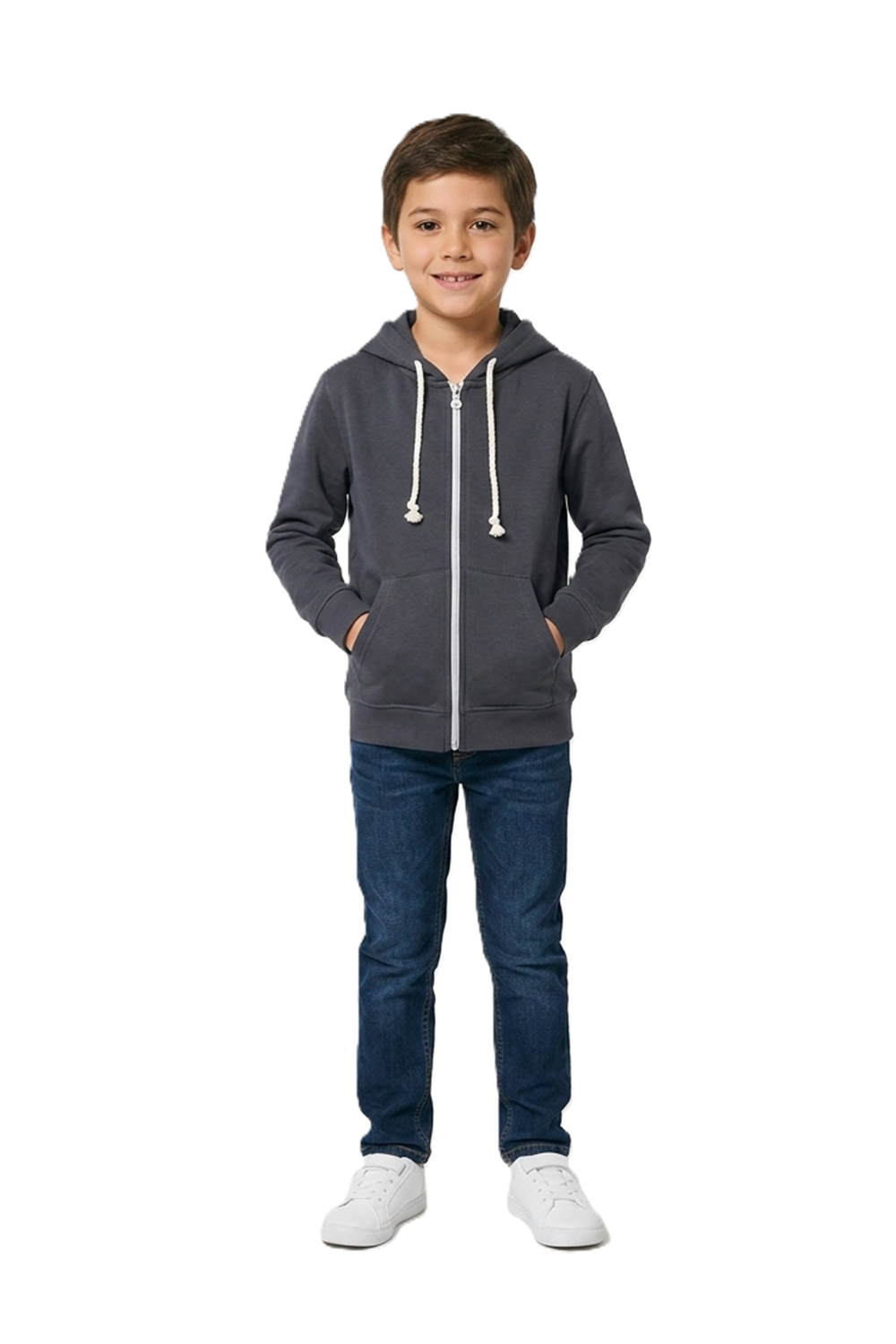 Çocuk İkiiplik Mevsimlik Fermuarlı Kapüşonlu Sweatshirt MNK0540