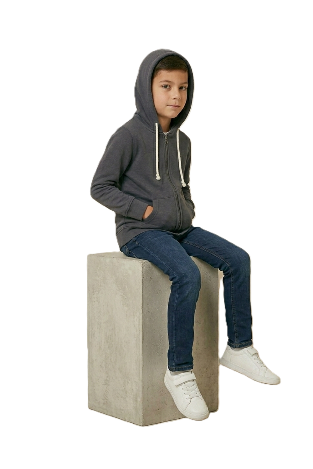 Çocuk İkiiplik Mevsimlik Fermuarlı Kapüşonlu Sweatshirt MNK0540