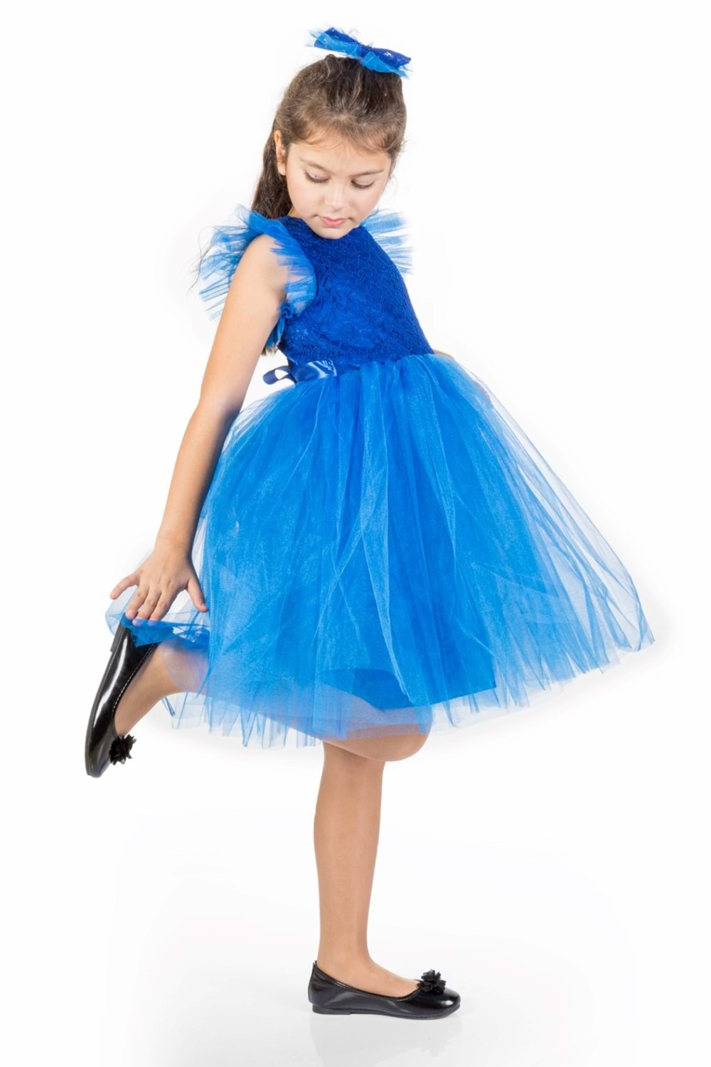 Roza Dantel Tütü Kız Çocuk Abiye Elbise MNK0546