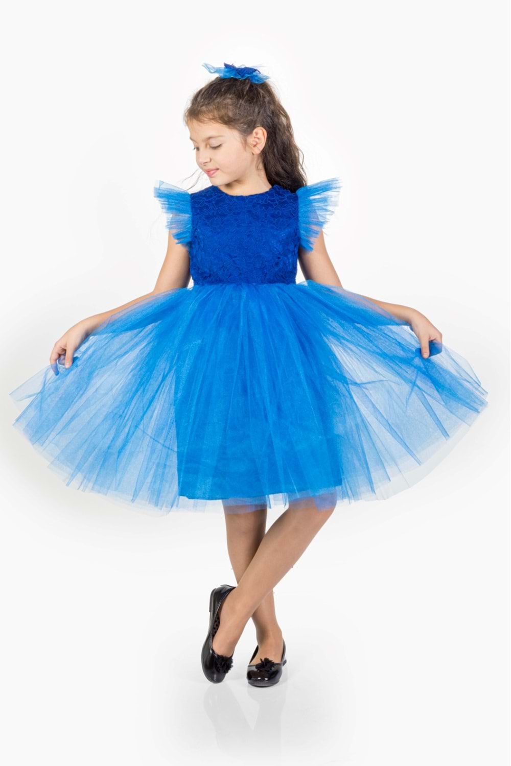 Roza Dantel Tütü Kız Çocuk Abiye Elbise MNK0546