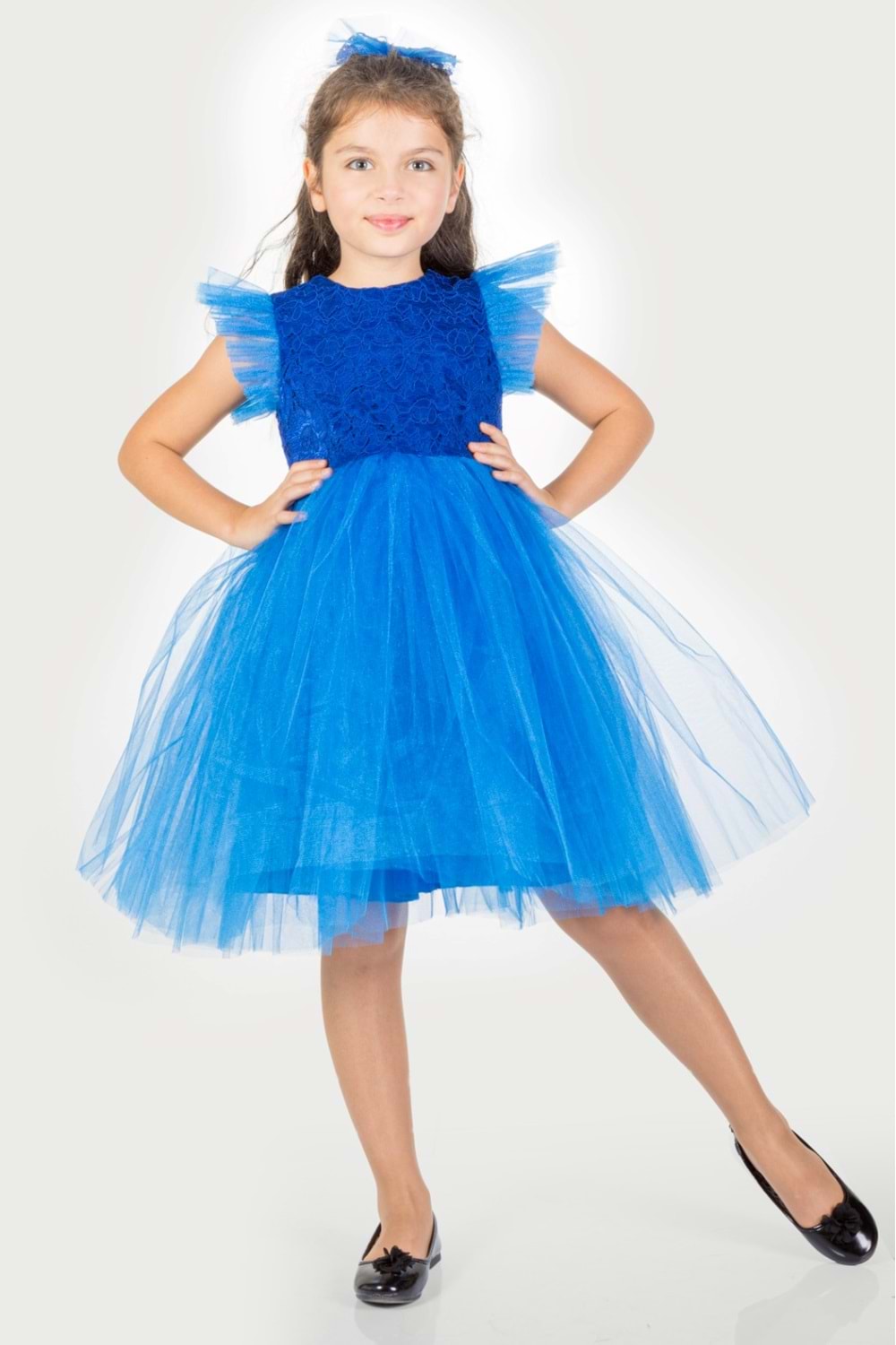 Roza Dantel Tütü Kız Çocuk Abiye Elbise MNK0546