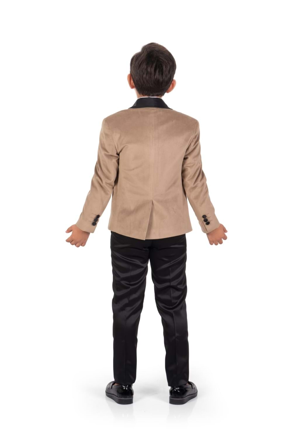 Kadife Ceketli Yelekli Erkek Çocuk Takım Elbise MNK0550