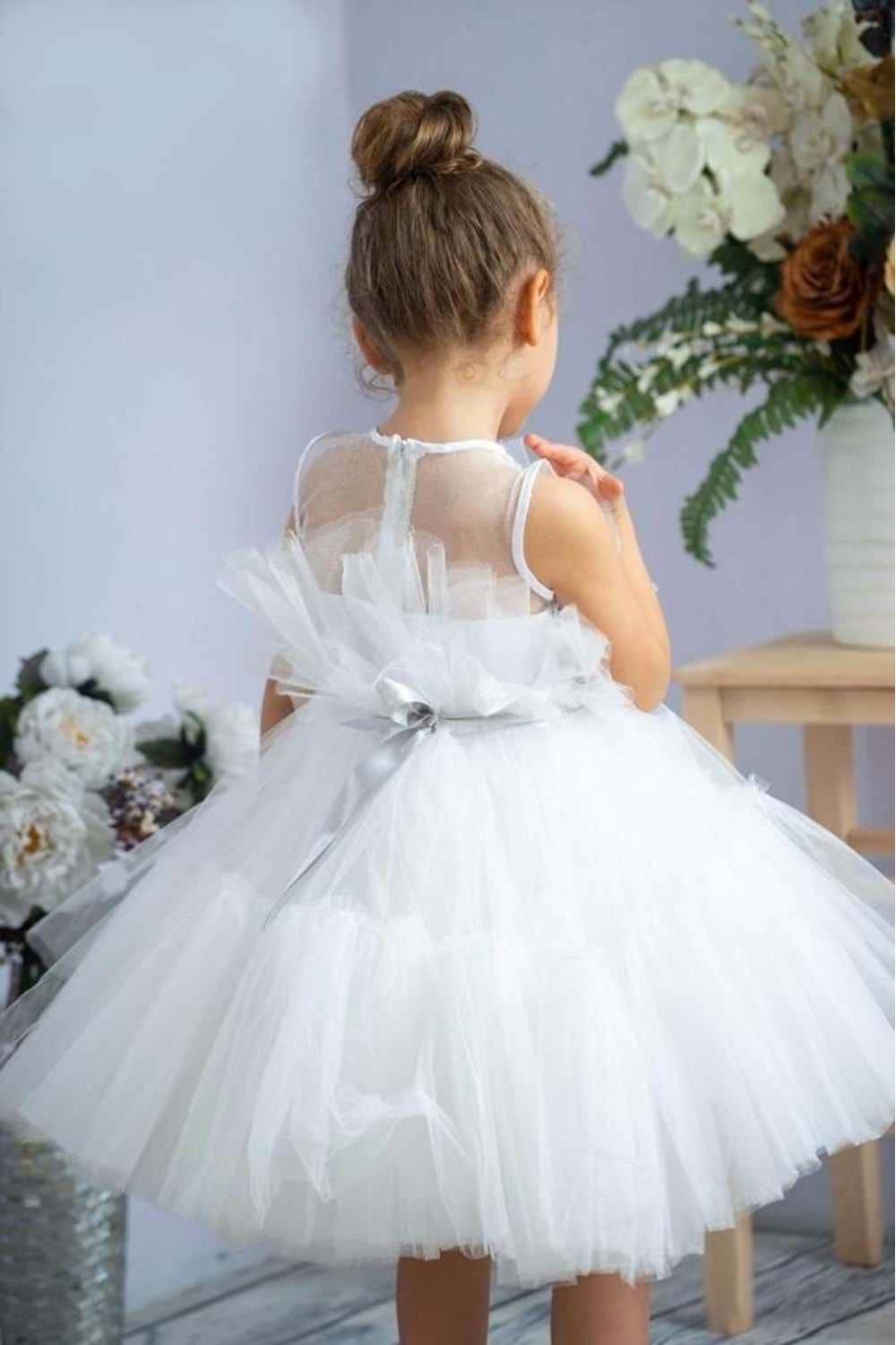 Tütü Etekli Kız Çocuk Angel Abiye Elbise MNK0581