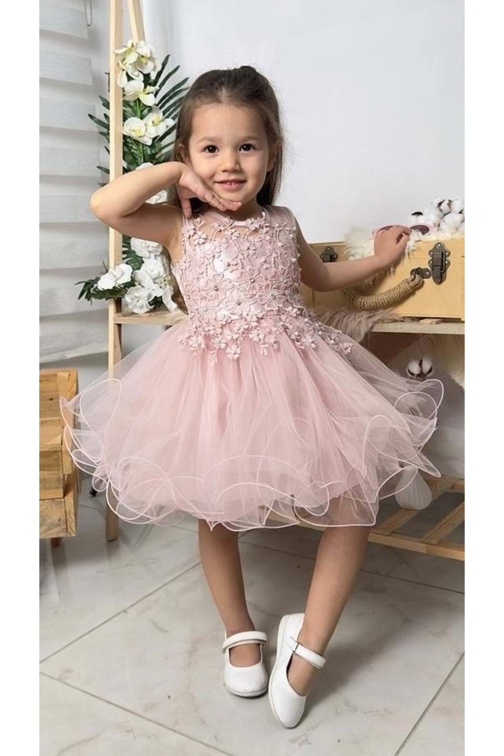 İncili Kız Çocuk Daisy Elbise MNK0585