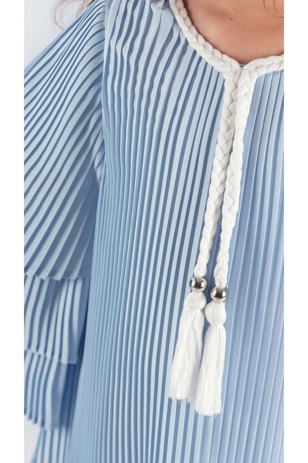 Kız Çocuk Krep Plise Elbise MNK0595