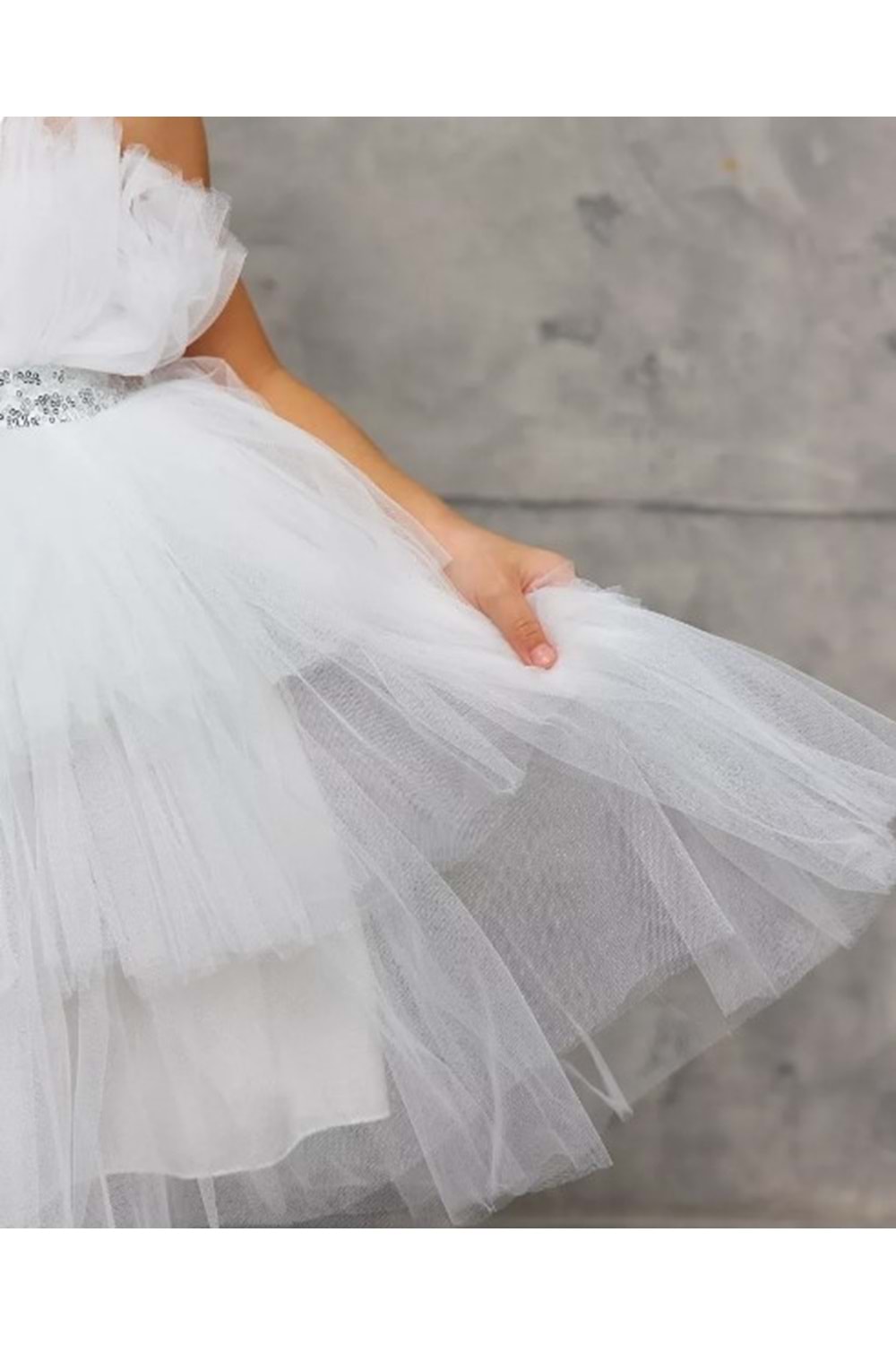 Saten Kumaş , Tütülü Nimfea Kız Çocuk Abiye Elbise MNK0597