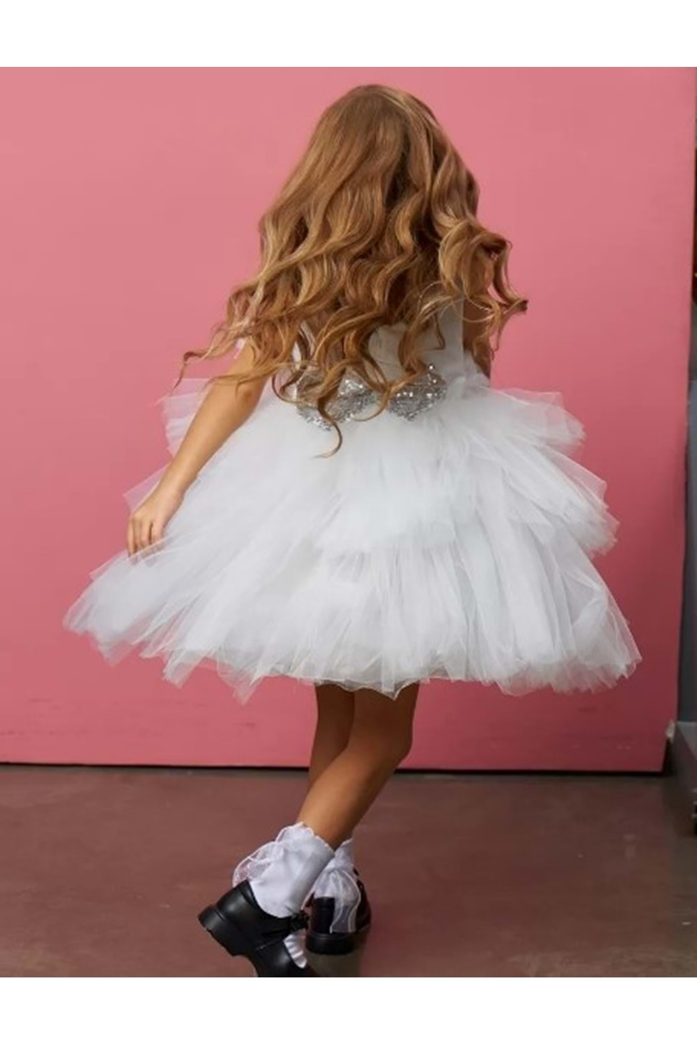 Saten Kumaş , Tütülü Nimfea Kız Çocuk Abiye Elbise MNK0597