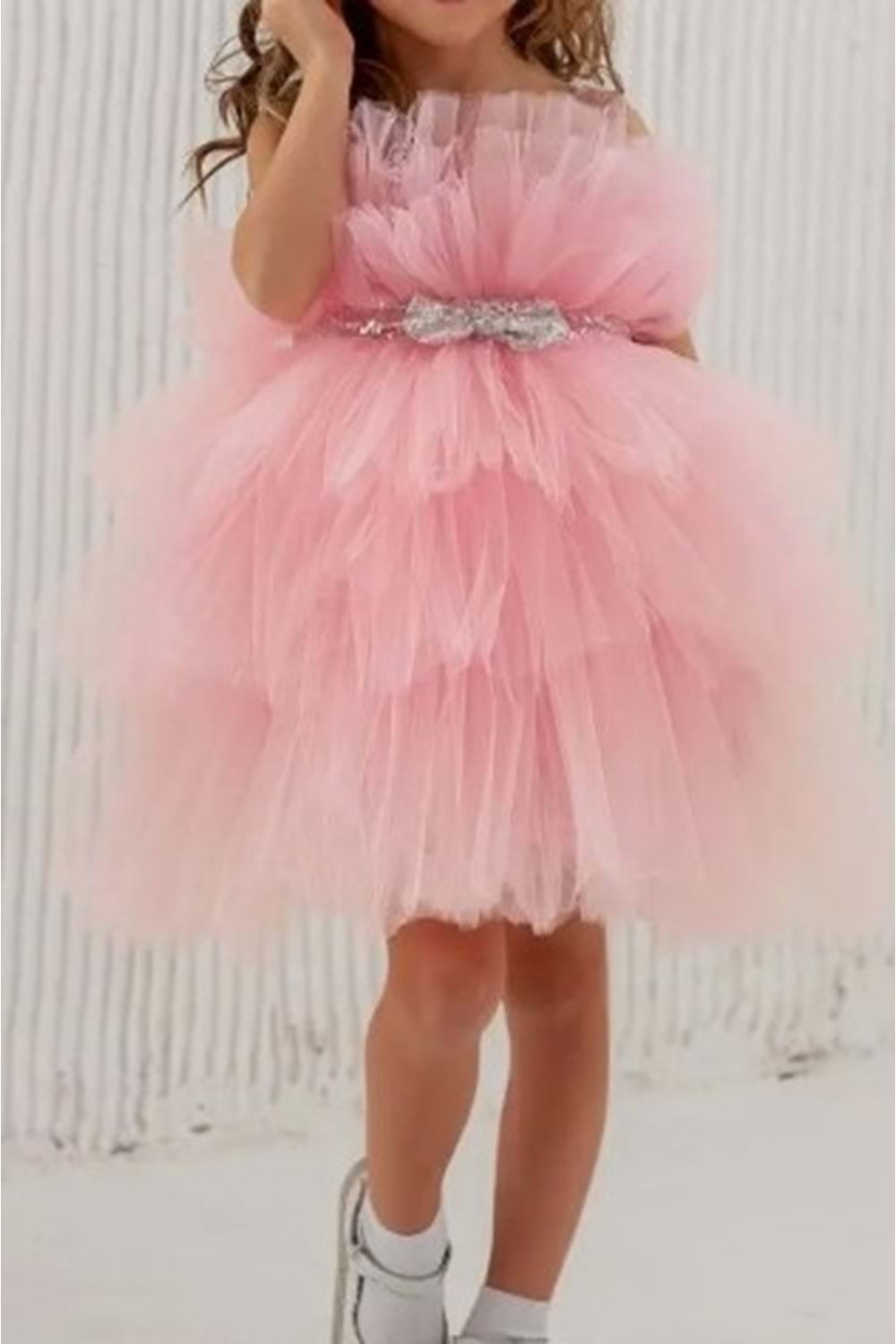 Saten Kumaş , Tütülü Nimfea Kız Çocuk Abiye Elbise MNK0597