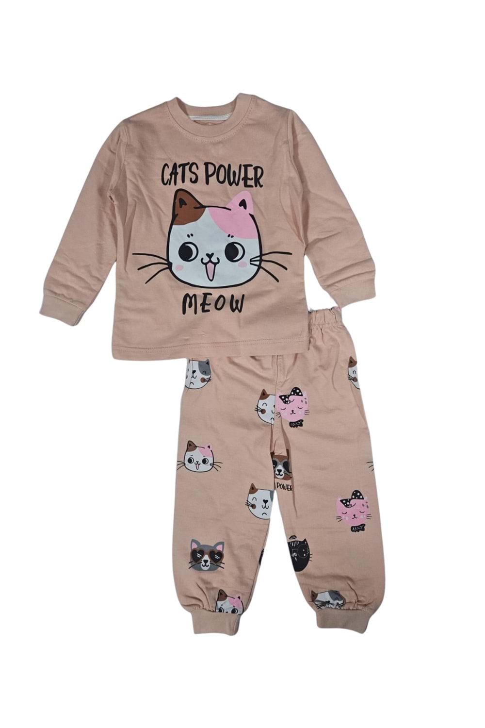 Baskılı İkiiplik Kız Pijama Takım MNK0602