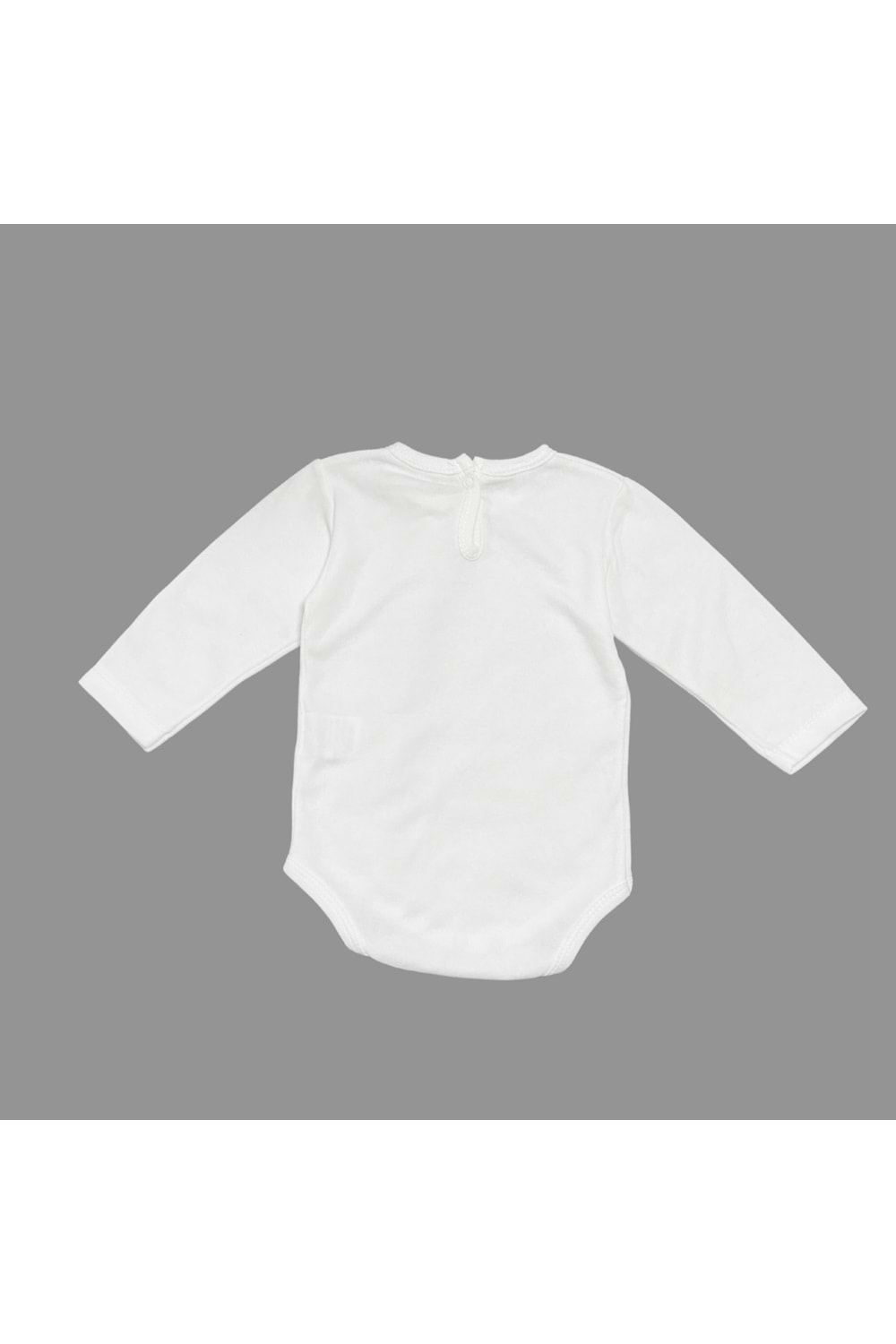 Annesinin Minik Prensesi Çıtçıtlı Beyaz Uzun Kollu Body MNK0613